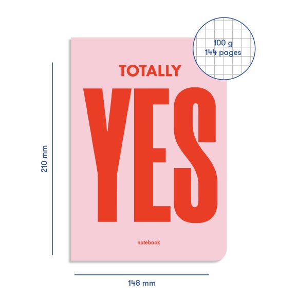 Блокнот в клетку Totally YES розовый: Фото