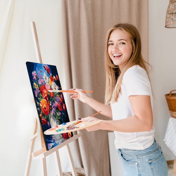 Painting by numbers "Bouquet of magic flowers": Photo