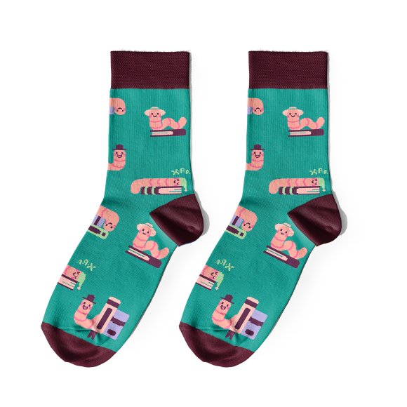 Носки «Книжная эстетика» зеленые: Фото