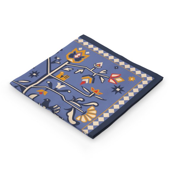 Scarf "Tree of Life" blue: Photo