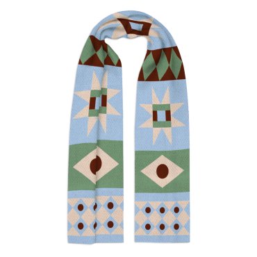 Scarf Bukovina embroidery patterns blue: photo - ORNER