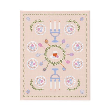 Скатерть «Пасхальный венок» розовая 130х170: фото - ORNER