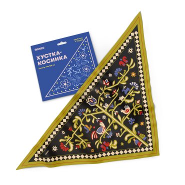 Платок-косынка «Дерево жизни» черный: фото - ORNER