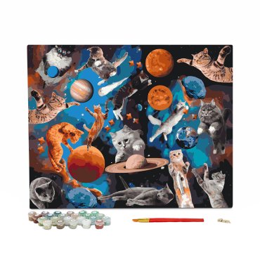 Картина по номерам «Котики в открытом космосе»: фото 2 - ORNER