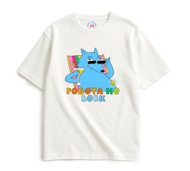 Oversized T-shirt ORNER x Maliunok “Work’s Not a Wolf” dairy: photo - ORNER