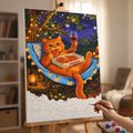 Paint by numbers "Cat with wine and pizza": Photo 6