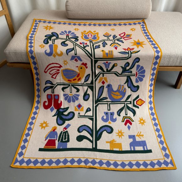 Плед «Дерево життя» бежевий: Фото