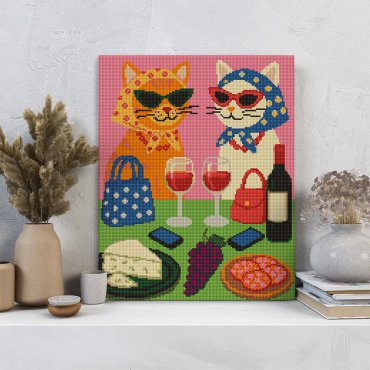 Алмазная мозаика «Кошачий пикник»: Фото - ORNER