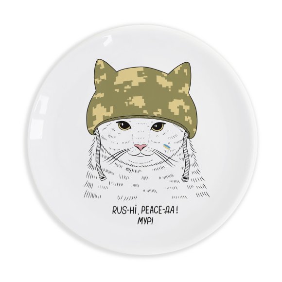 Тарелка и чашка ORNER «Кот-защитник»: Фото