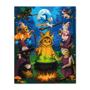 Картина по номерам «Коты-колдуны»: фото - ORNER