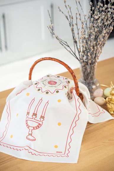 Полотенце «Пасхальные моменты» светло-красное 40х70: Фото