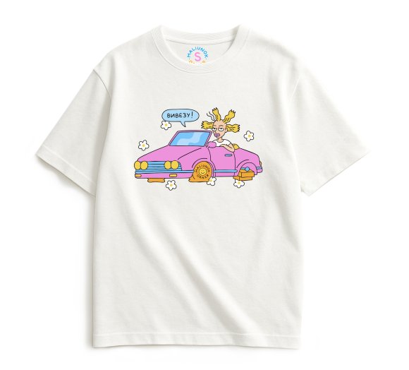 Oversized T-shirt ORNER x Maliunok "I’ll Figure It Out" milky: Photo