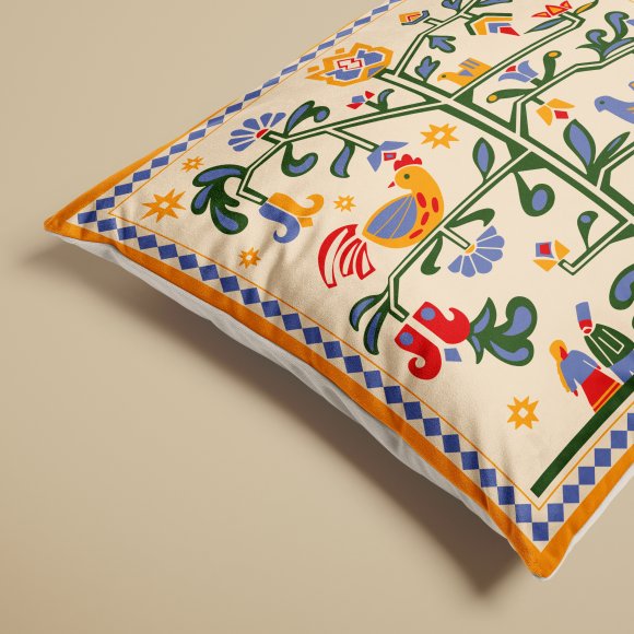 Подушка «Дерево життя» бежева: Фото