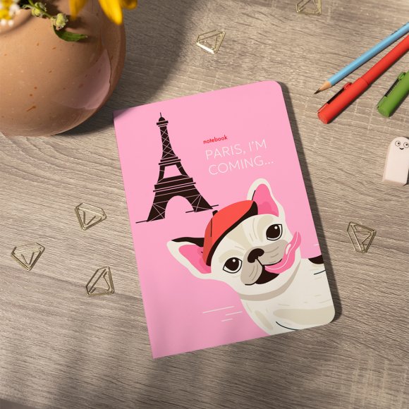Блокнот у клітинку «Бульдог в Парижі»: Фото