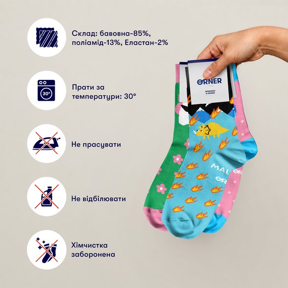 Set of socks ORNER x Maliunok "Such a character": Photo
