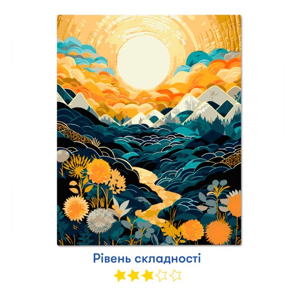 Painting by numbers "Mountains. Abstraction": Photo