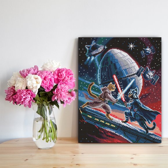 Алмазная мозаика «Кошачьи войны»: Фото