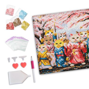 Алмазная мозаика «Котики в кимоно»: Фото - ORNER