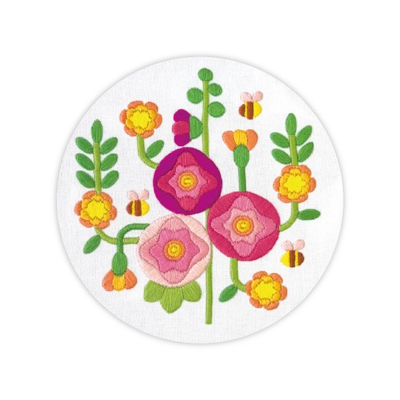Набор для вышивания Ø160 мм «Цветы у дома»: Фото