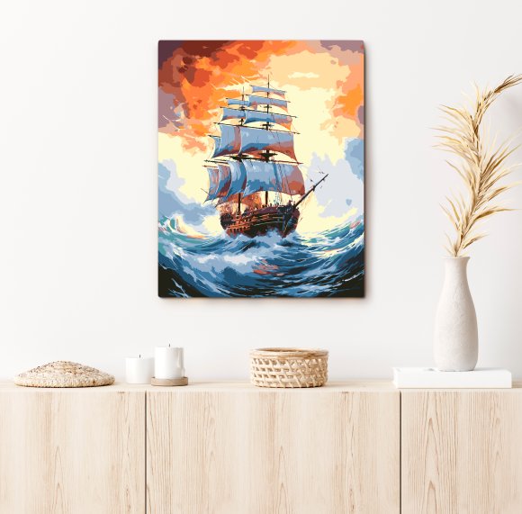 Картина за номерами «Корабель в океані»: Фото