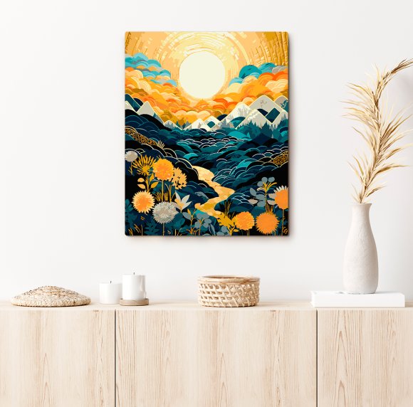 Painting by numbers "Mountains. Abstraction": Photo