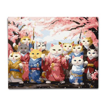 Painting by numbers Cats in Kimono: photo - ORNER