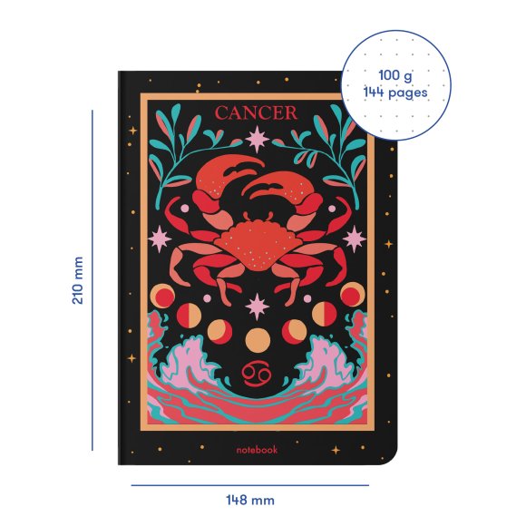 Dotted notebook Zodiac sign — Cancer: Photo