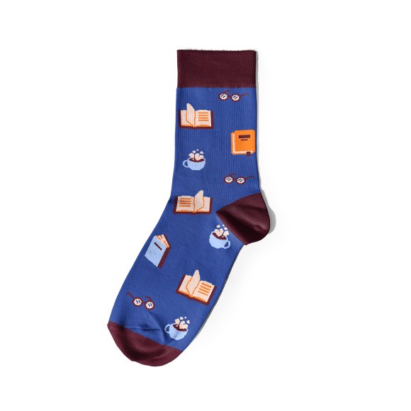 Носки «Книжная эстетика» синие: Фото