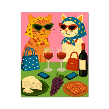 Картина по номерам «Кошачий пикник»: фото - ORNER