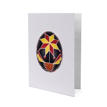 Postcard Flowers pysanka (ritual Easter egg) Zhytomyr oblast, the village of Verlok: photo - ORNER