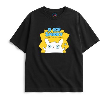 Oversized T-shirt ORNER x Maliunok “I Can Do Anything” black: photo - ORNER