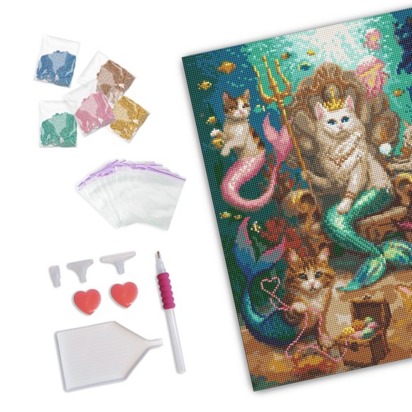 Diamond mosaic "Cat Underwater Kingdom": Photo