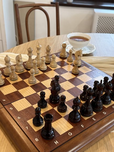 Dark brown wooden chess: Photo