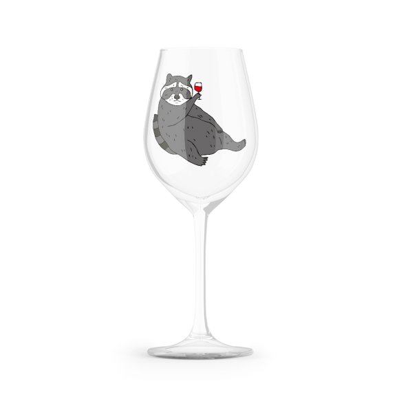 Glass "Raccoon with wine": Photo