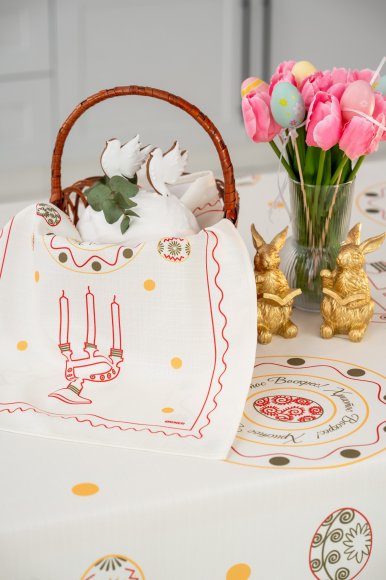 Полотенце «Пасхальные моменты» светло-красное 40х70: Фото