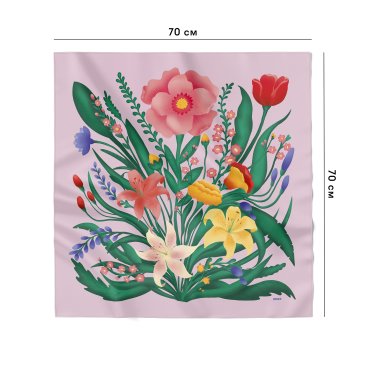 Платок «Весенний букет» розовый: Фото - ORNER
