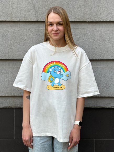 Oversized T-shirt ORNER x Maliunok "Vacation" milky: Photo