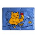 Чехол для ноутбука «Кот-работник года» сине-желтый: Фото 3