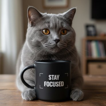 Чашка «Stay focused» чорна: фото 2 - ORNER