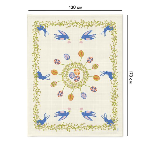 Tablecloth "Easter Meadow" light 130x170: Photo