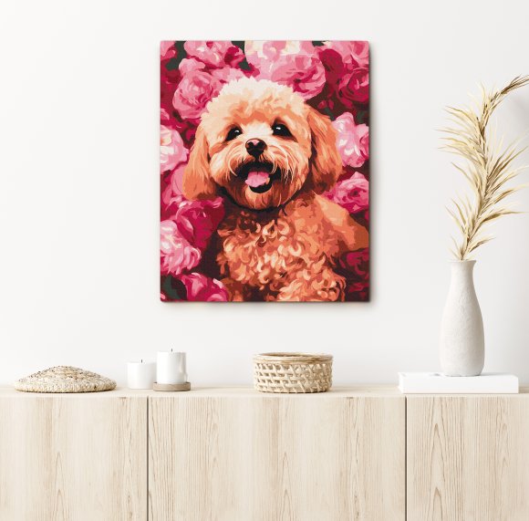 Картина за номерами «‎Мальтіпу у квітах»‎: Фото