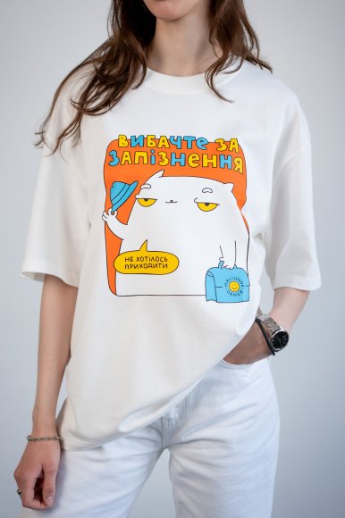 Oversized T-shirt ORNER x Maliunok "Delay" milky: Photo