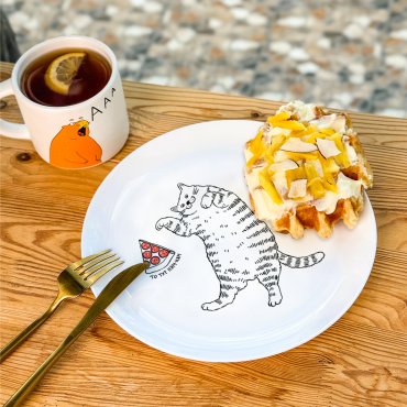 Тарілка «Кіт з піцою»: Фото - ORNER