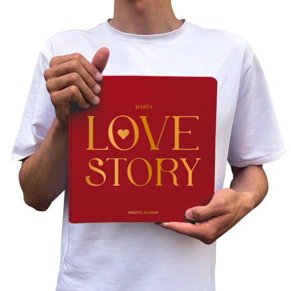 Photo album "Love story" red: Photo