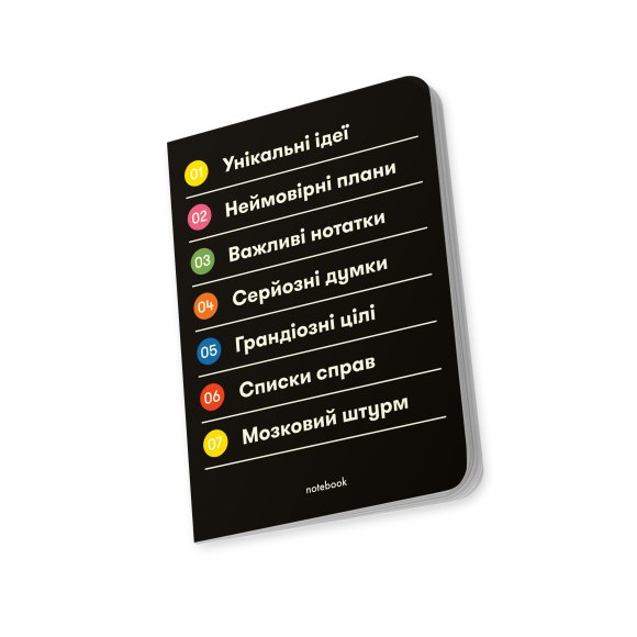 Plaid notebook "Important notes" black: Photo