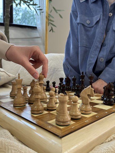 Light brown wooden chess: Photo