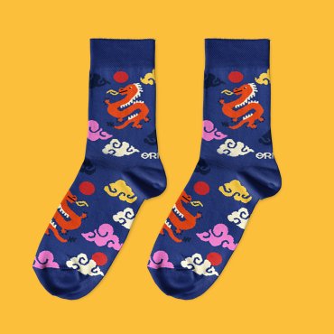 Socks Asian Motifs blue: photo 2 - ORNER