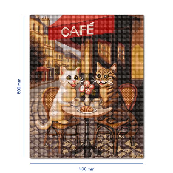 Алмазная мозаика «Кошачье кафе»: Фото