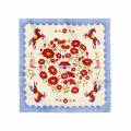 Scarf "House Among Flowers" red