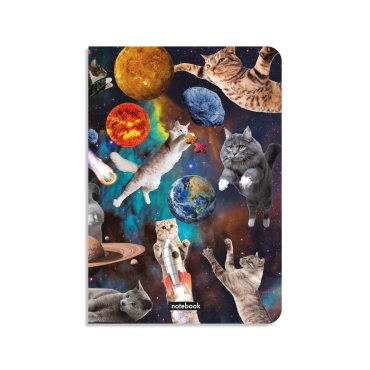 Блокнот в клетку «Котики в открытом космосе»: фото - ORNER